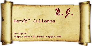 Merő Julianna névjegykártya